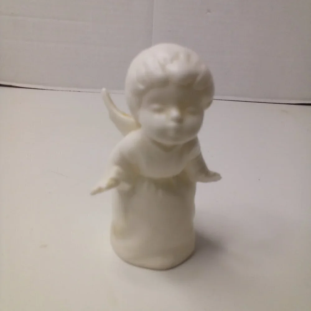 Schmid Bros Kissing Angel White Porcelain Nativity Figurine Vintage 1950s